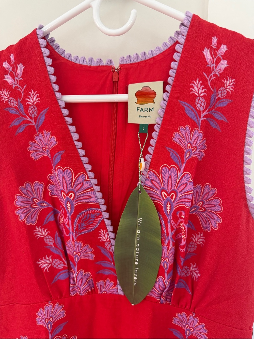 Farm Rio NWT porcelain garden floral dress in large - Picture 5 of 6